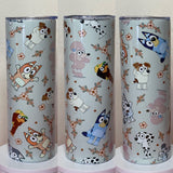 Blue collage tumbler